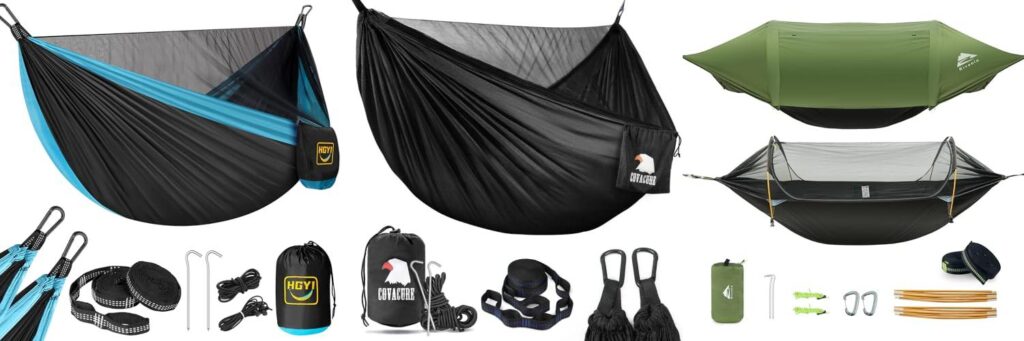 Camping Hammock With Mosquito Net combined image