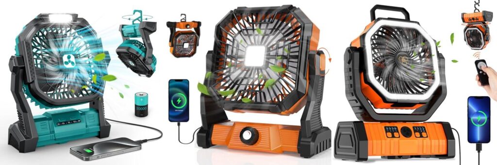 Cordless Fan For Camping combined image
