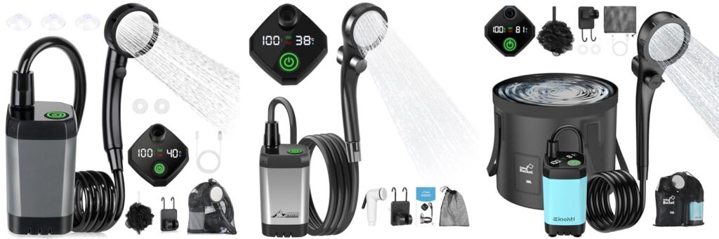 Portable Camping Shower combined image