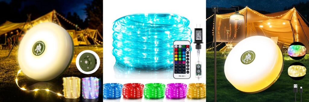 Rope Lights For Camping combined image