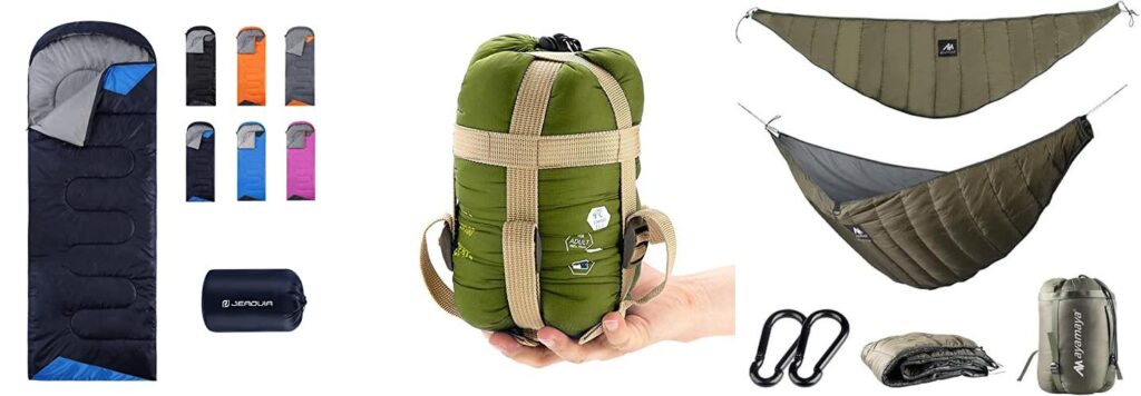 Sleeping Bag For Hammock Camping combined image