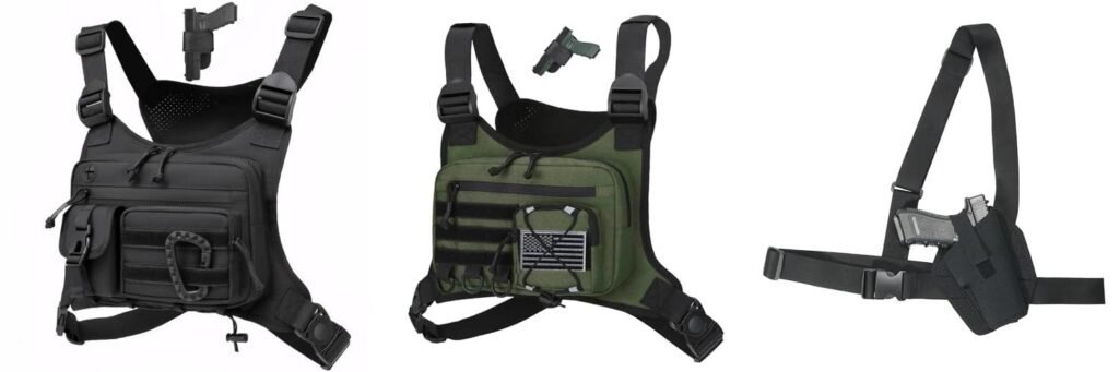 Chest Holster For Backpacking combined image