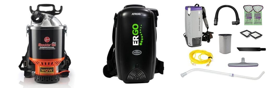 Commercial Backpack Vacuum combined image