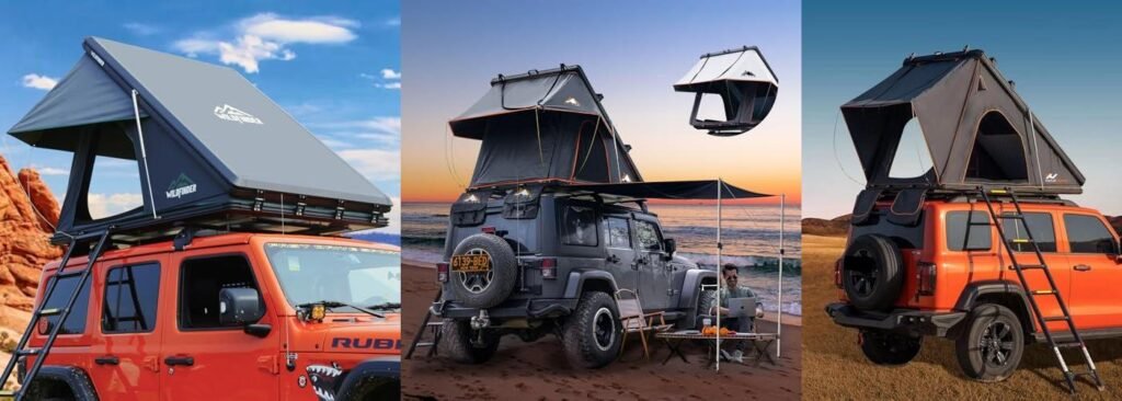 Hard Shell Rooftop Tent combined image