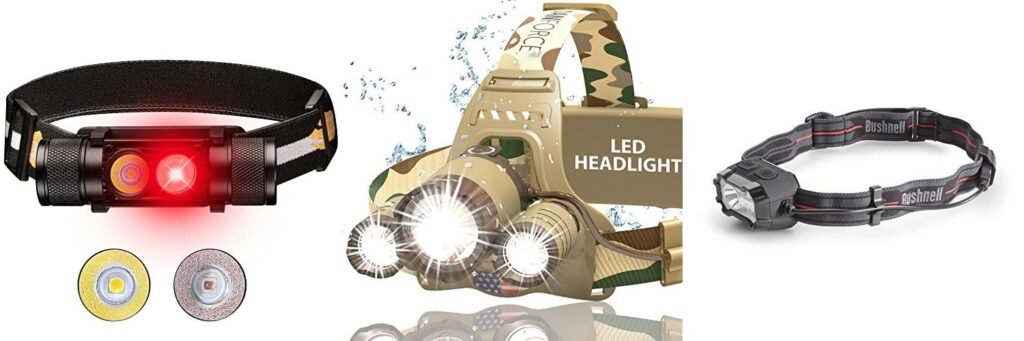 Hunting Headlamp With Red Light combined image