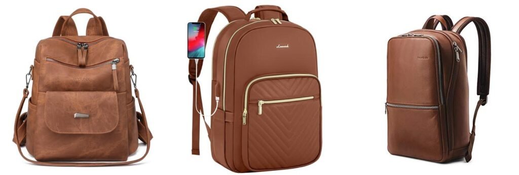 Leather Backpacks For Women combined image