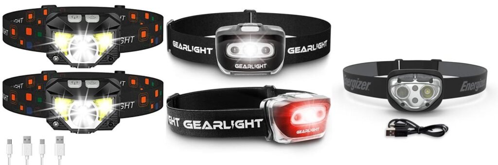 Rechargeable Headlamp With Red Light combined image