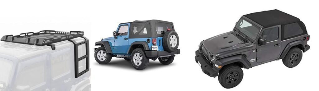 Roof Top Tent For 2 Door Jeep Wrangler combined image