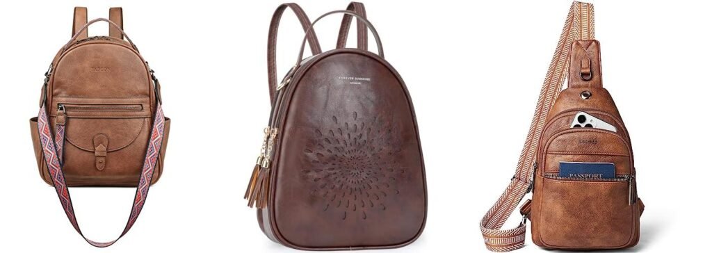 Small Leather Backpack Purse combined image