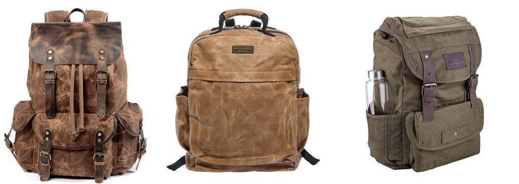 Waxed Canvas Backpack combined image