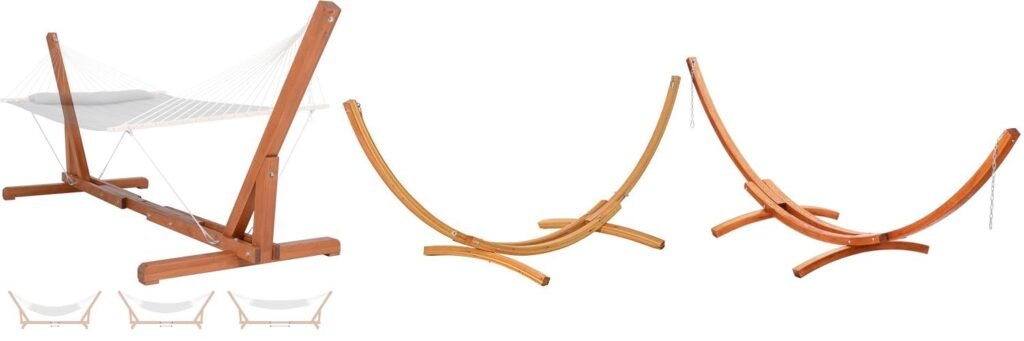 Wooden Hammock Stand combined image