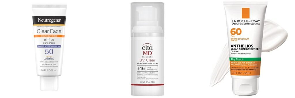 Acne Prone Sunscreen combined image