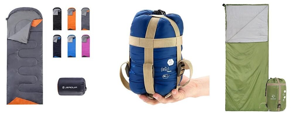 Affordable Backpacking Sleeping Bag combined image