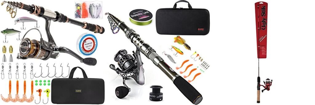 Backpacking Fishing Rod And Reel combined image