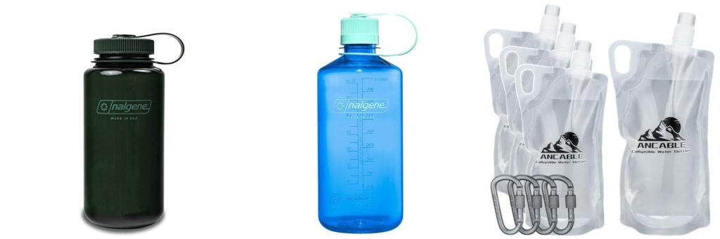Backpacking Water Bottles combined image