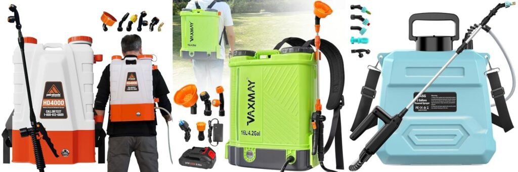 Battery Power Backpack Sprayer combined image