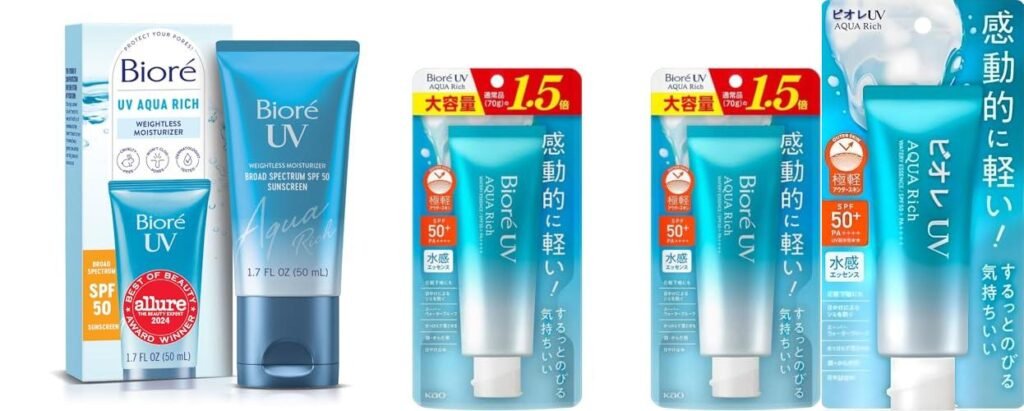 Biore Sunscreen combined image