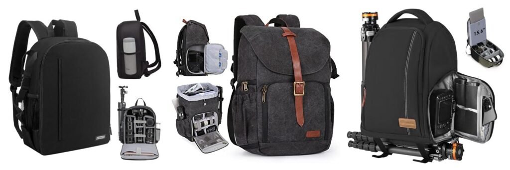 Camera Backpack For Hiking combined image