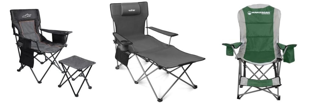 Camping Chair With Footrest combined image