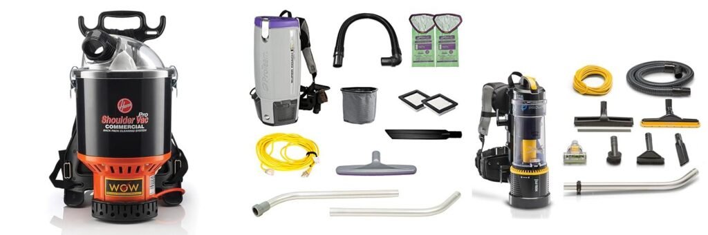 Commercial Backpack Vacuum Cleaner combined image