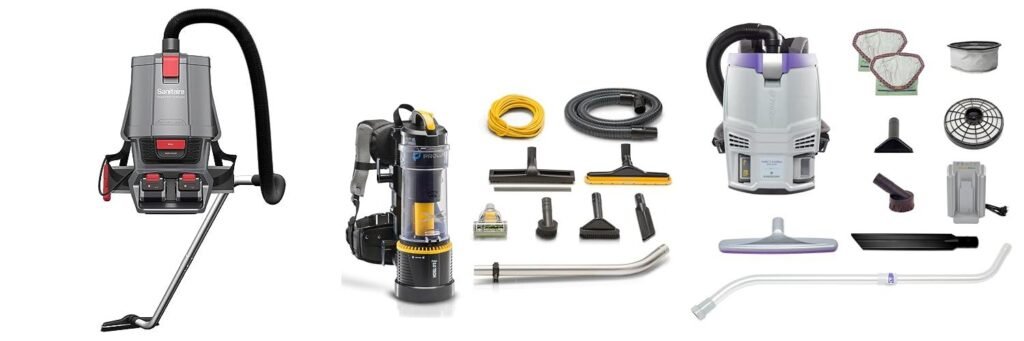 Commercial Cordless Backpack Vacuum combined image