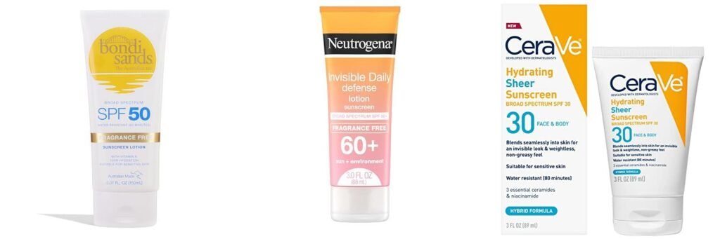 Fragrance Free Sunscreen combined image