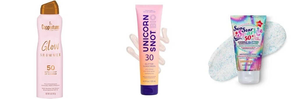 Glitter Sunscreen combined image