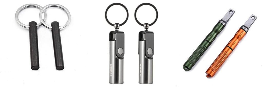 Keychain Flint Fire Starter combined image