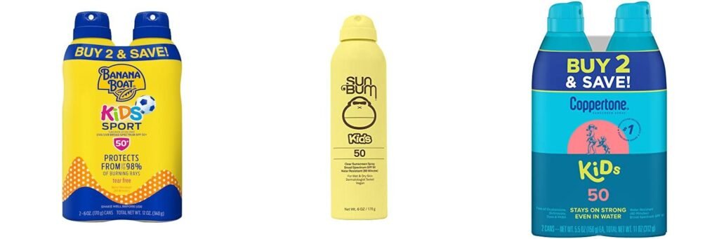 Kids Spray Sunscreen combined image