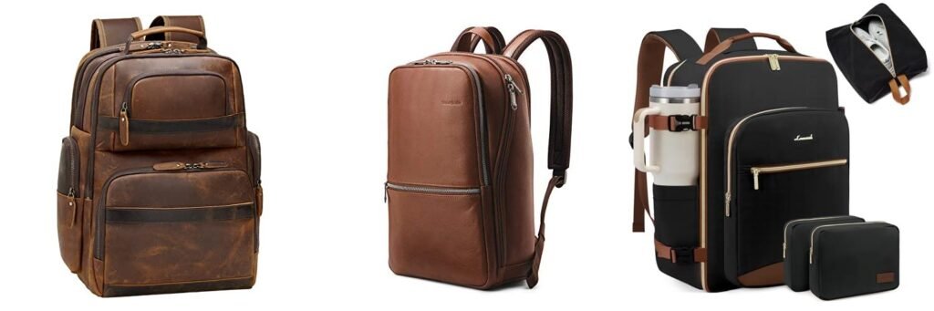 Leather Backpack For Travel combined image