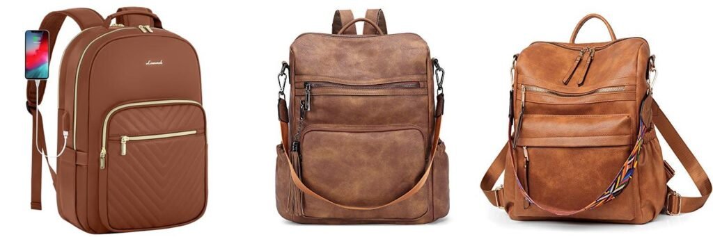 Leather Backpack Womens combined image