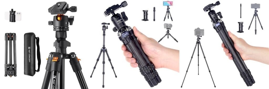 Lightweight Tripod For Backpacking combined image