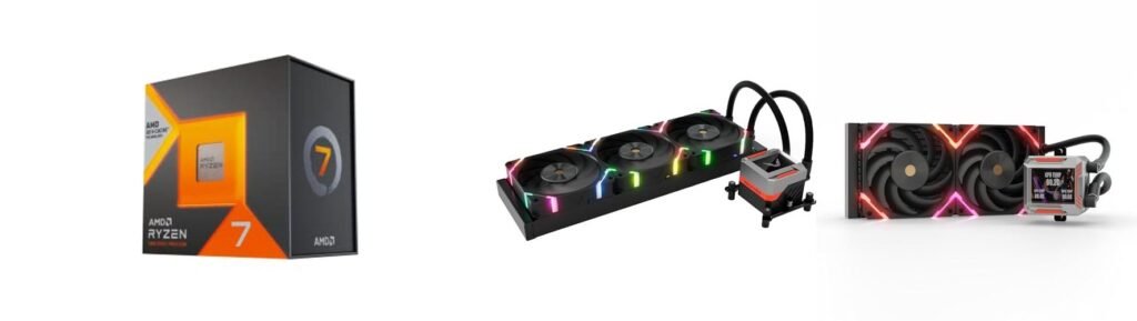 Liquid Cooler For Ryzen 7 7800X3D combined image