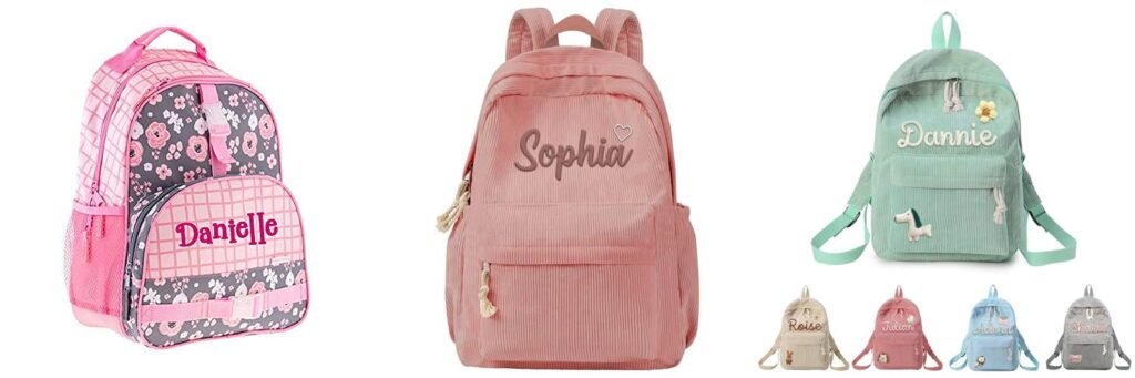 Monogrammed Backpacks combined image