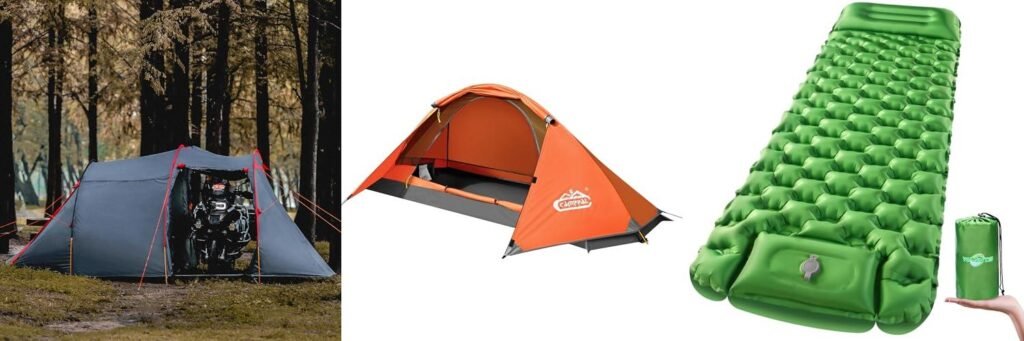 Motorcycle Camping Tent combined image