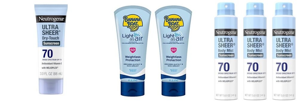 Non Greasy Sunscreen combined image