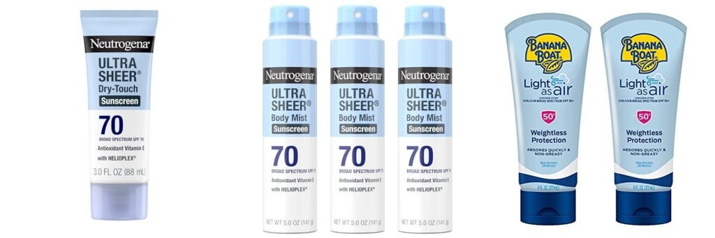 Non Greasy Sunscreens combined image