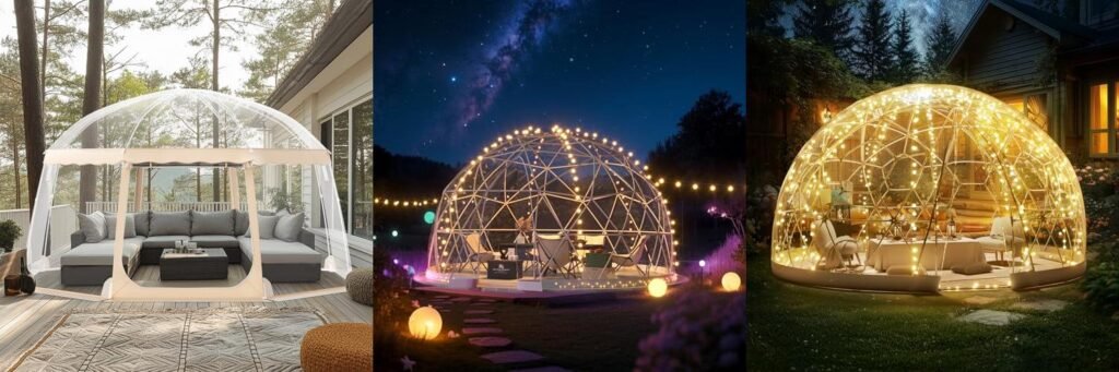 Outdoor Igloo Tent Winter combined image