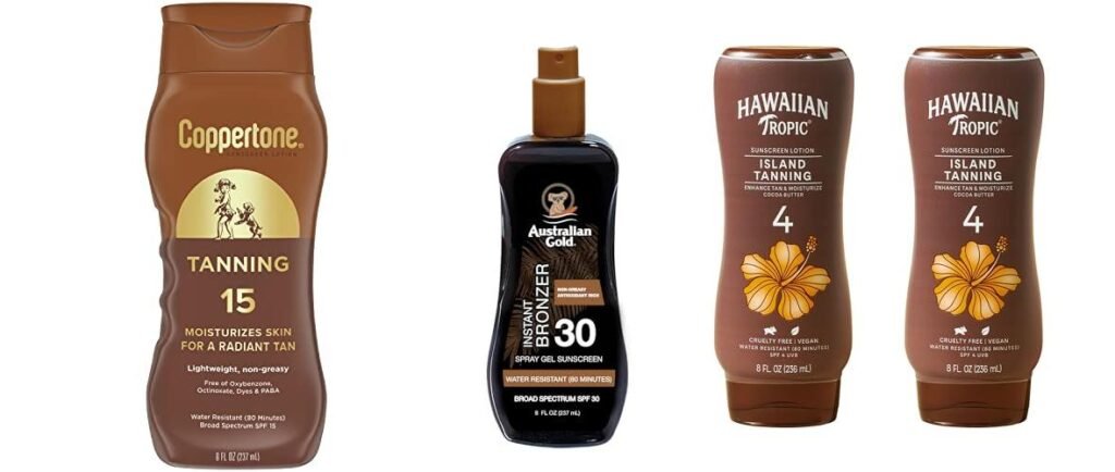 Outdoor Tanning Lotion With Sunscreen combined image