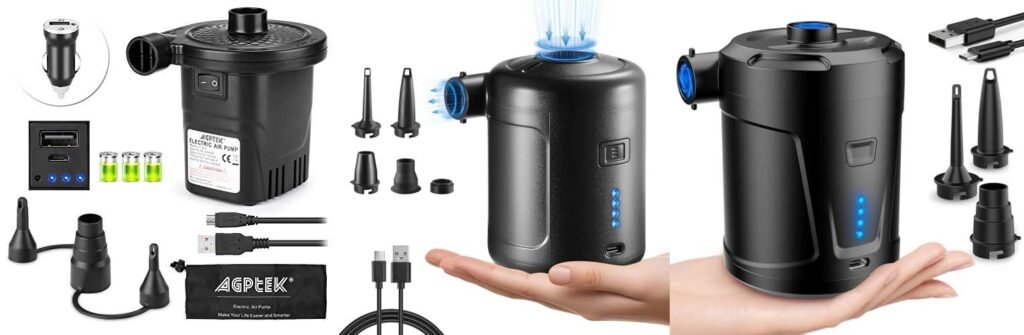Rechargeable Air Mattress Pump combined image