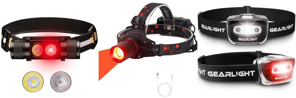 Red Light Headlamp For Hunting combined image