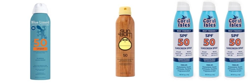 Reef Safe Sunscreen Spray combined image