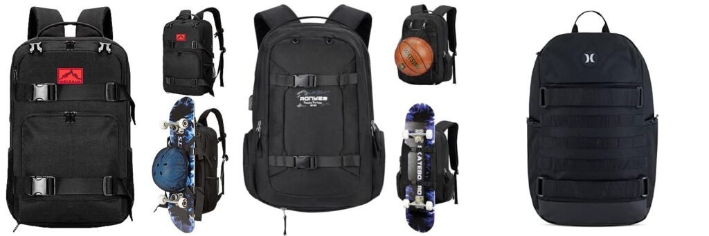 Skateboard Backpack combined image