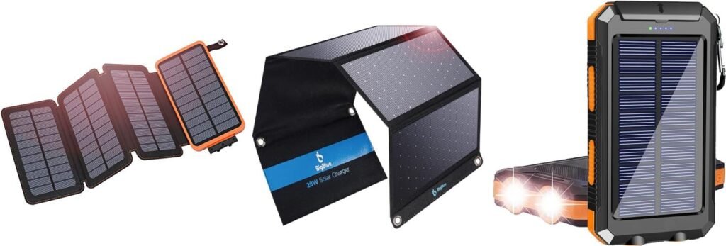 Solar Phone Charger For Backpacking combined image