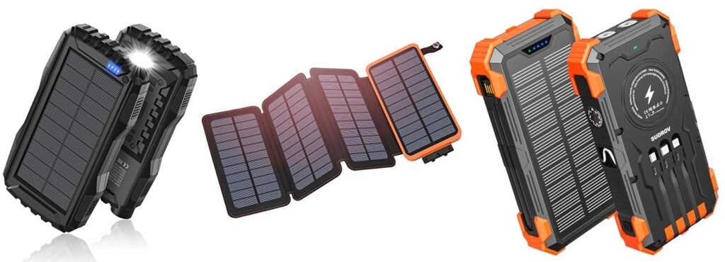 Solar Power Bank For Backpacking combined image