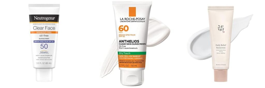 Sunscreen For Pimple Prone Skin combined image