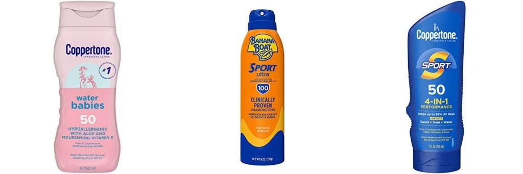 Sunscreen For Pool Water combined image