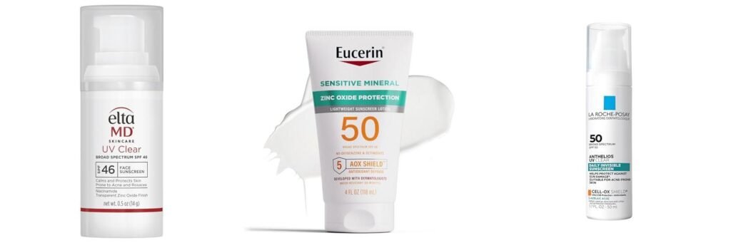 Sunscreen For Rosacea Sensitive Skin combined image