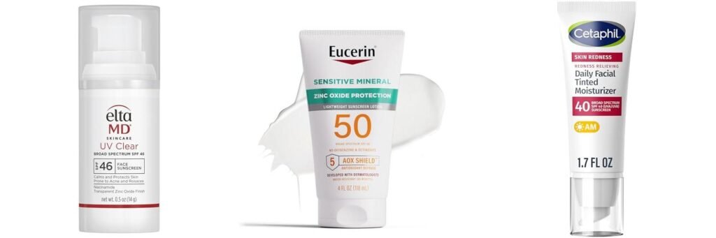 Sunscreen For Sensitive Rosacea Skin combined image