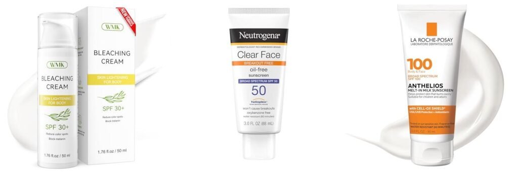 Sunscreen For Skin Lightening combined image